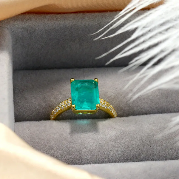 Paraiba-Ring aus S925-Sterlingsilber